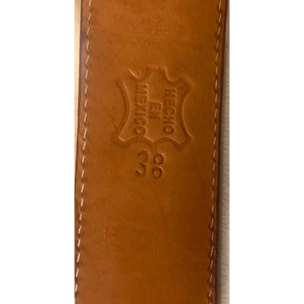 Rogers Belts Men 38 Western Brown Embossed Leather Crocodile Print Silver Buckle